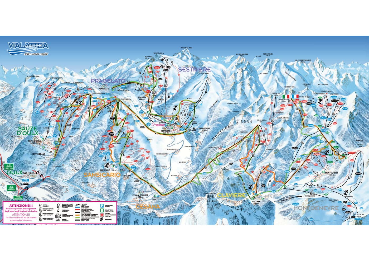 Sauze d'Oulx Trail Map